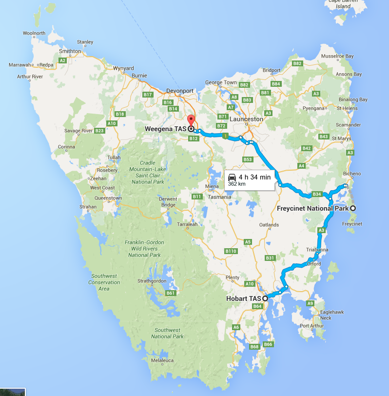 Tassie - Great Eastern Drive to Freycinet - Living EZ